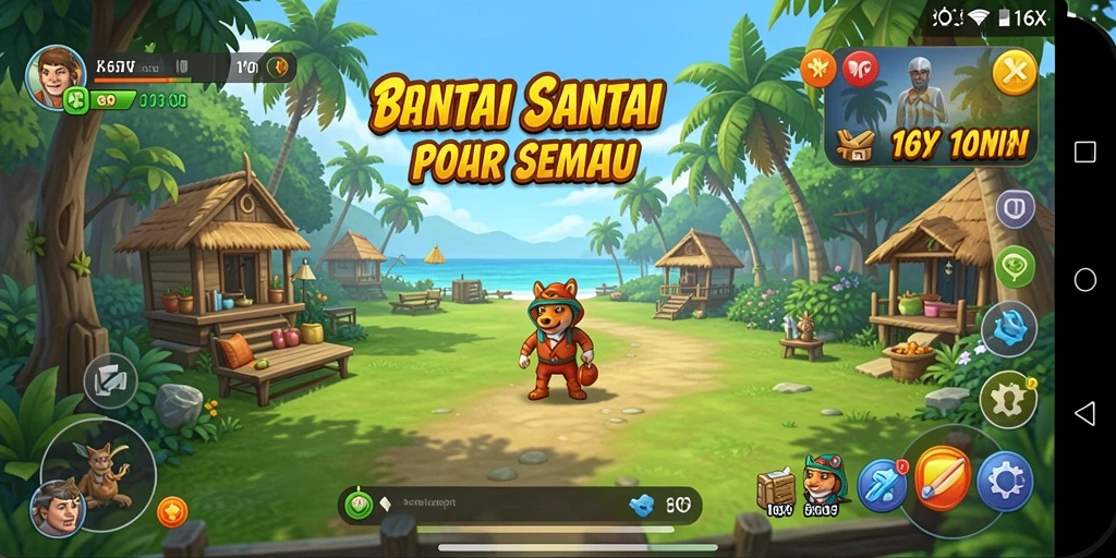 Tampilan gameplay 116X yang ceria dan penuh warna.