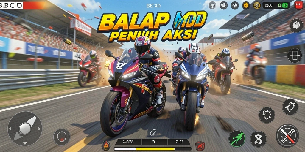 Tampilan gameplay seru balapan motor di BBCA4D.
