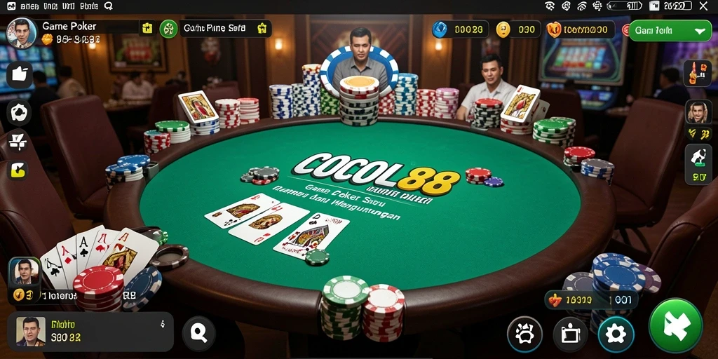 Tampilan gameplay COCOL88 yang mendebarkan saat bermain poker.