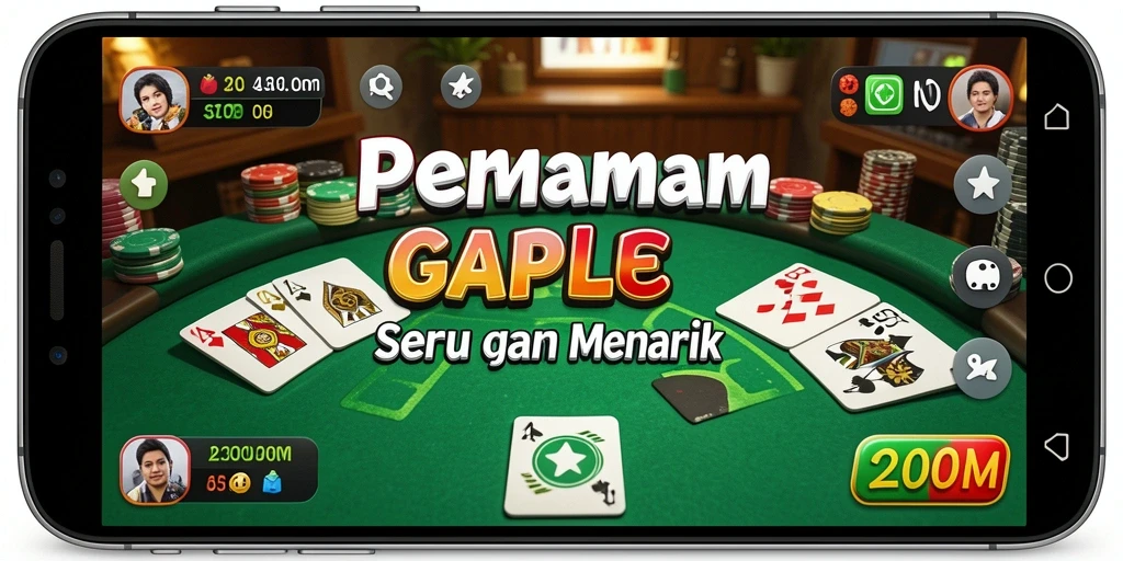 Tampilan gameplay Gaple yang seru dan interaktif di D200M.