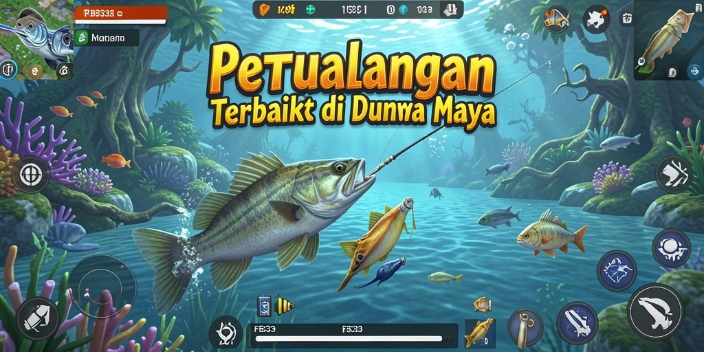 Screenshot FB333 menampilkan pemain yang bersenang-senang saat memancing.