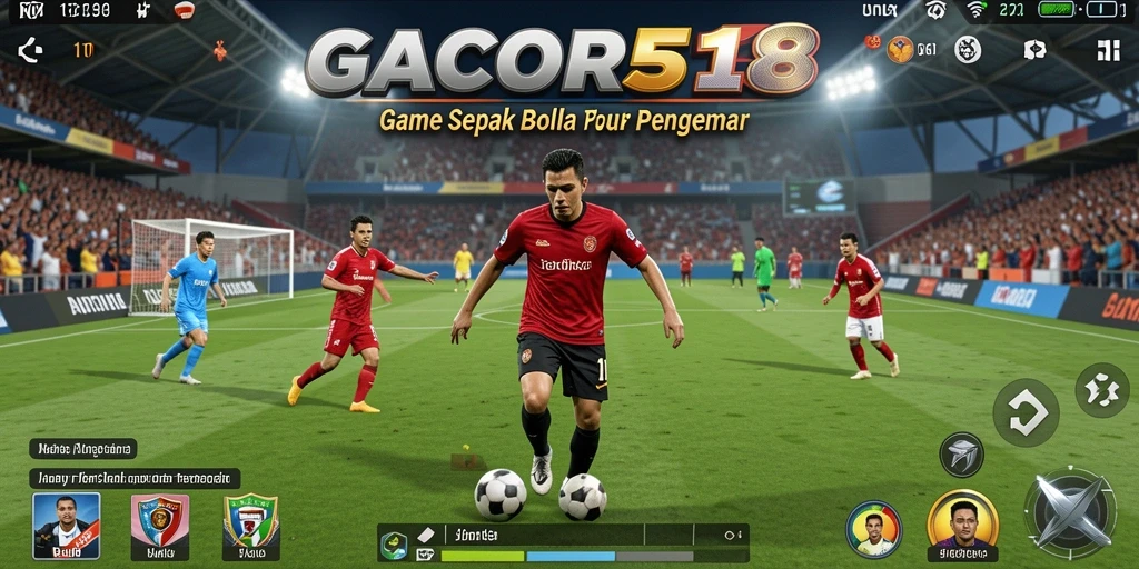 Tampilan menarik gameplay sepak bola yang mendebarkan