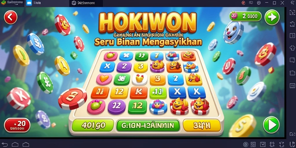 Tampilan gameplay HOKIWON penuh warna dan ceria.