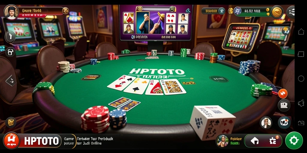 Tampilan gameplay HPTOTO yang seru dan mengasyikkan di tengah kompetisi poker.