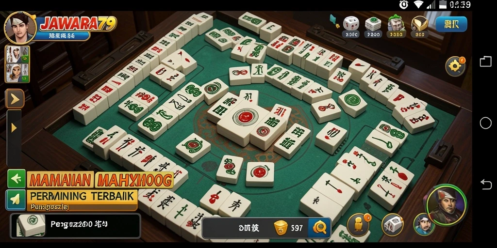 Tampilan gameplay seru dari JAWARA79 dengan ubin Mahjong.