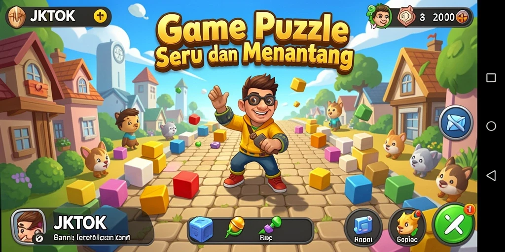 Tampilan gameplay JKTOK dengan teka-teki yang menantang.