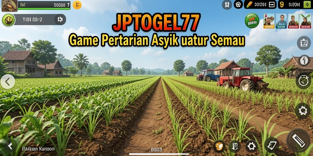 Tangkapan layar gameplay JPTOGEL77 yang menampilkan ladang pertanian yang indah.