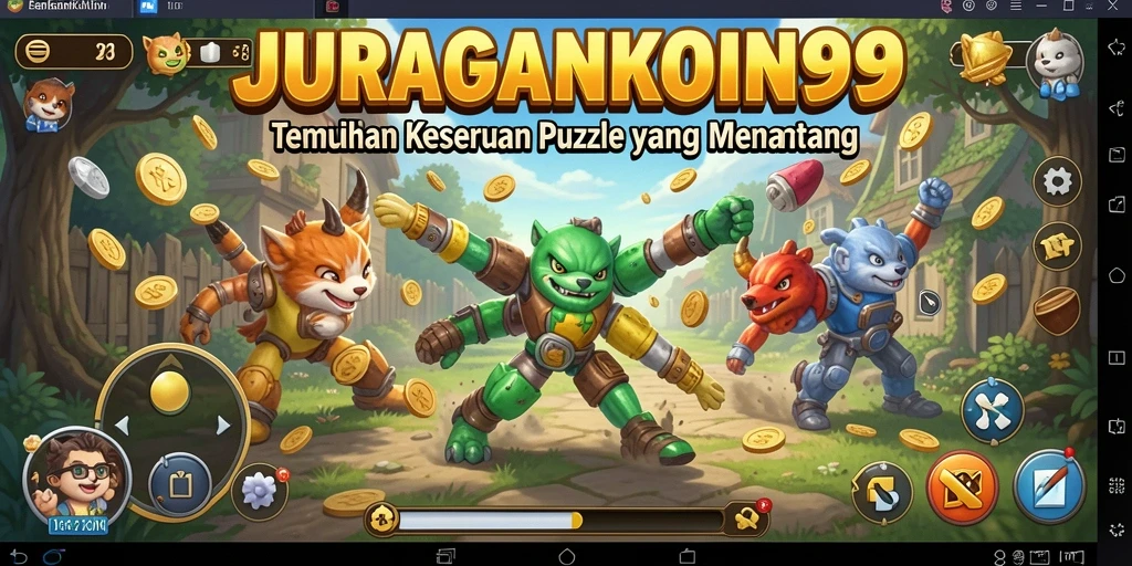 Tampilan gameplay puzzle yang menarik dan penuh warna di JURAGANKOIN99.