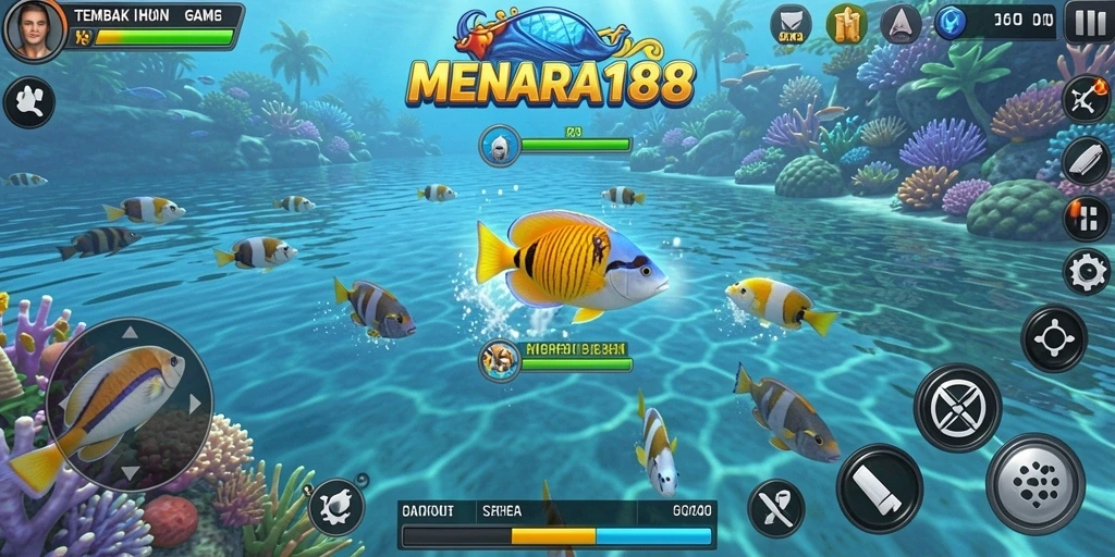 Gameplay seru MENARA188 yang menampilkan berbagai ikan untuk ditembak.