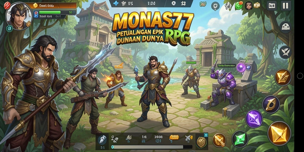 Tampilan gameplay MONAS77 yang epik dan menawan.