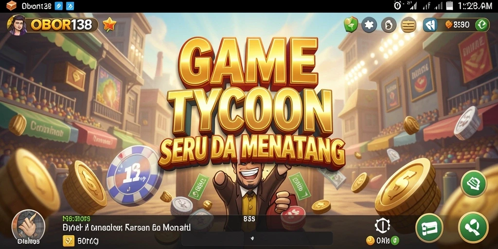 Tampilan gameplay seru dalam OBOR138 dengan berbagai elemen manajemen bisnis.