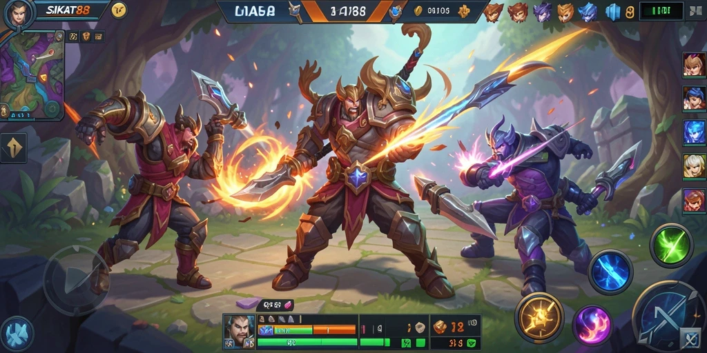 Gameplay SIKAT88 dengan pertarungan tim yang seru.