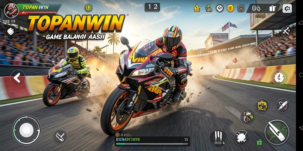Gameplay balap motor yang mendebarkan di TOPANWIN.